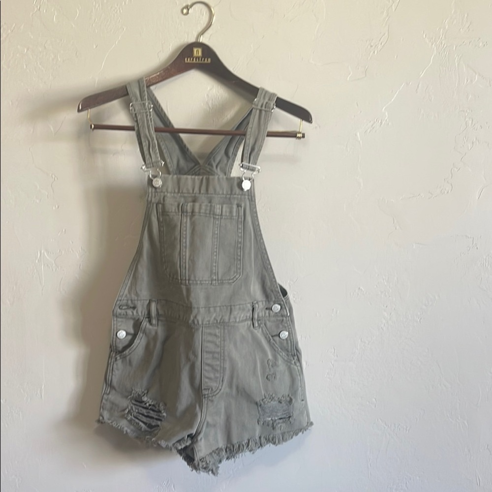 PacSun Green Denim Overall Romper